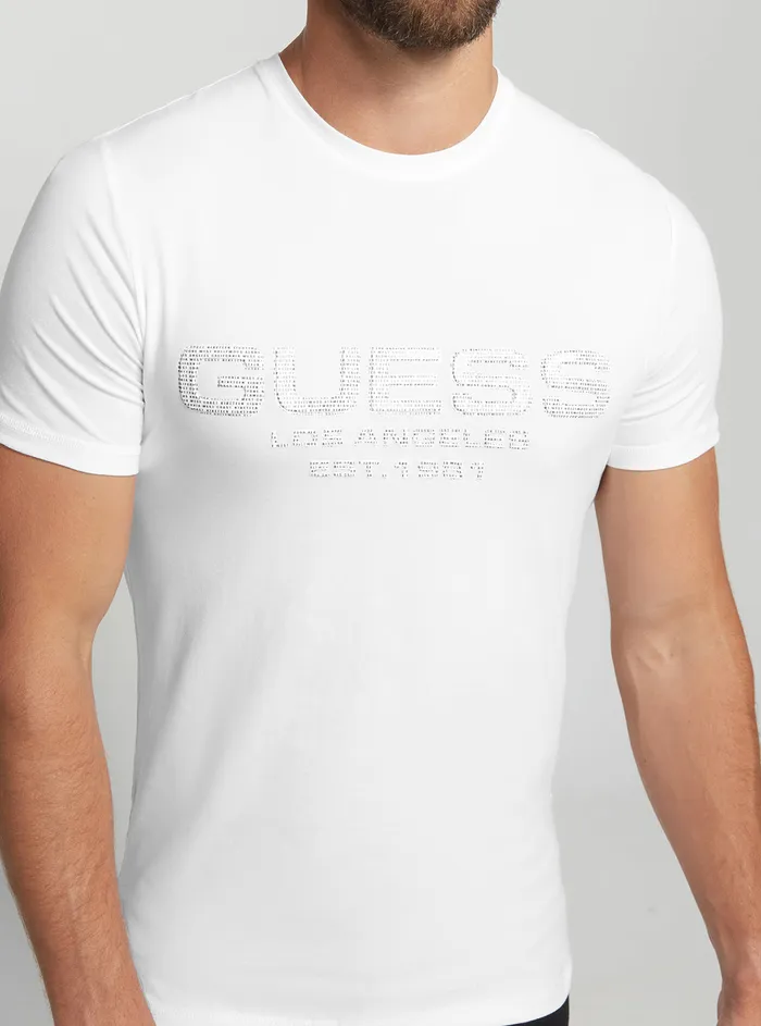 Men Tees and Tanks GUESS Eco White Bertil Logo Tshirt Men Tees and Tanks GUESS Eco White Bertil Logo Tshirt