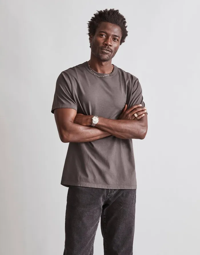Men Tees Madewell GarmentDyed Allday Crewneck Tee Black Coal