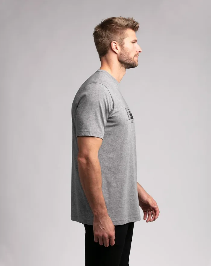 Men Tees TravisMathew LAKE STATE TEE Heather Grey Men Tees TravisMathew LAKE STATE TEE Heather Grey