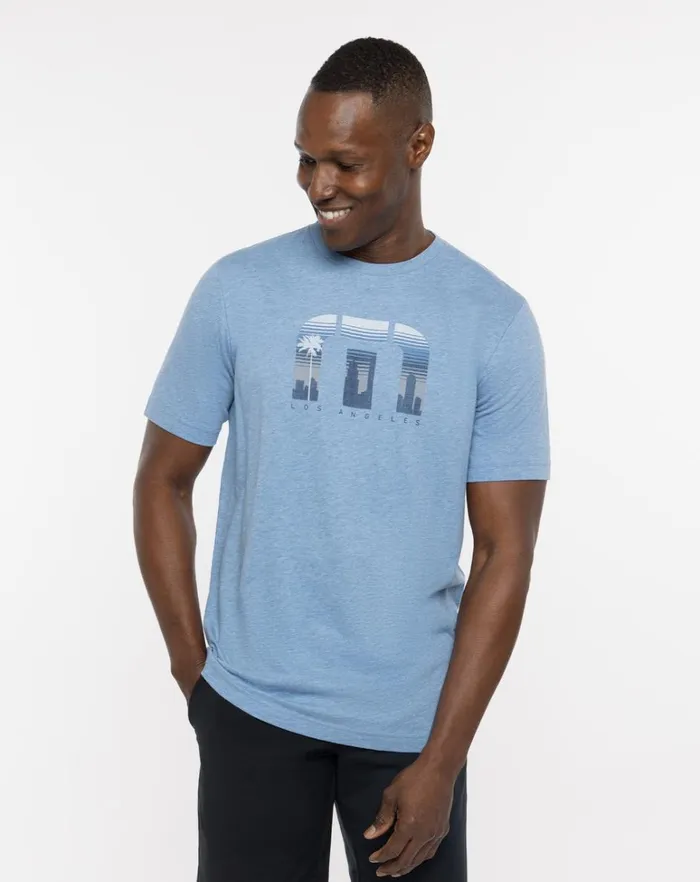 Men Tees TravisMathew SOCAL TEE Heather Blue
