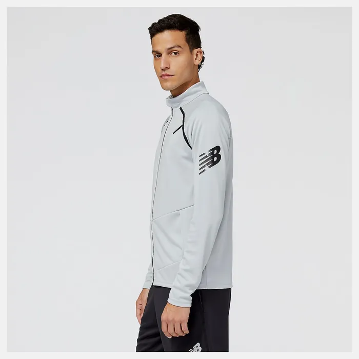 Men Tenacity Football Training Track Jacket Light Aluminum New Balance Jackets and Vests