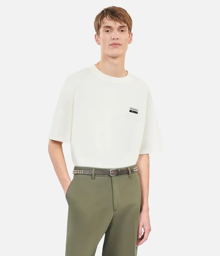Men Thin Brown Leather Belt With Spikes THE KOOPLES Belts