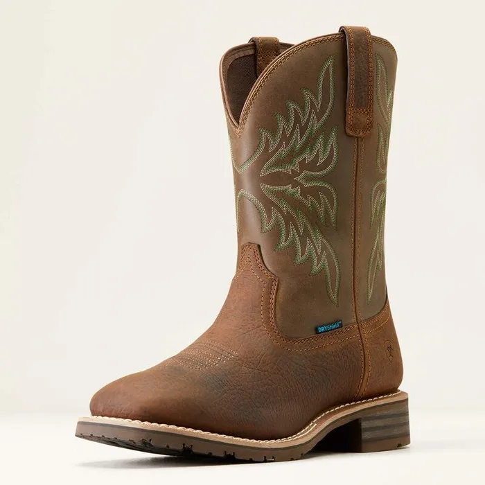 Men Western Boots Ariat Hybrid Rancher BOA Waterproof Cowboy Boot Acorn Brown