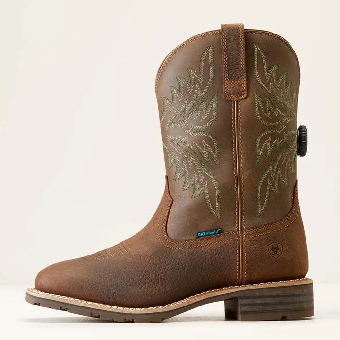 Men Western Boots Ariat Hybrid Rancher BOA Waterproof Cowboy Boot Acorn Brown Men Western Boots Ariat Hybrid Rancher BOA Waterproof Cowboy Boot Acorn Brown