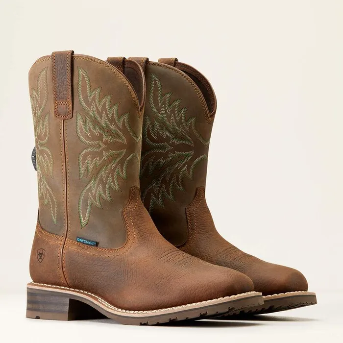 Men Western Boots Ariat Hybrid Rancher BOA Waterproof Cowboy Boot Acorn Brown Men Western Boots Ariat Hybrid Rancher BOA Waterproof Cowboy Boot Acorn Brown