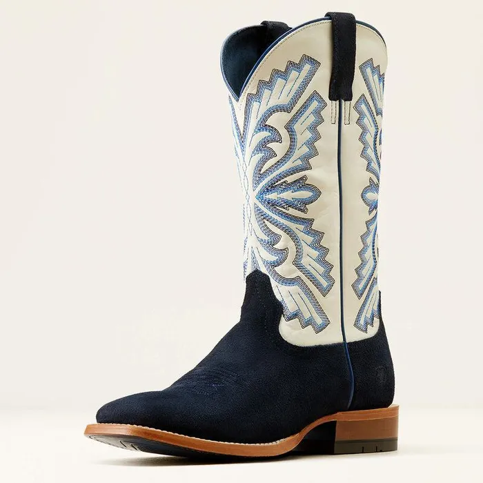 Men Western Boots Ariat Sting Cowboy Boot Indigo Roughoutblanco