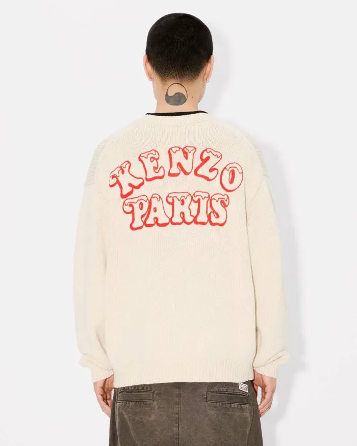 MenWomen 039KENZO VERDY MARKET039 Genderless Jumper In Wool And Cotton Off White Kenzo Sweaters And Cardigans