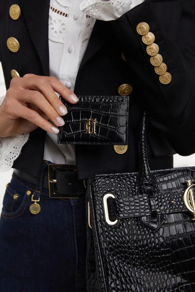 MenWomen Chelsea Card Holder Black Croc Holland Cooper Small Leather Goods MenWomen Chelsea Card Holder Black Croc Holland Cooper Small Leather Goods