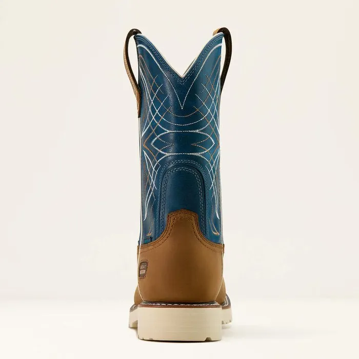 Men Work Boots Ariat Activator Waterproof Steel Toe Work Boot Dusted Brownbasin Blue
