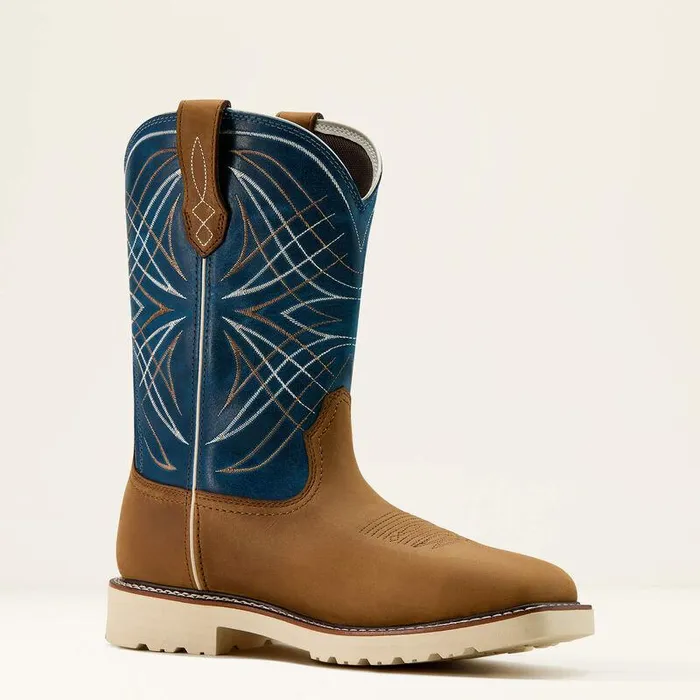 Men Work Boots Ariat Activator Waterproof Steel Toe Work Boot Dusted Brownbasin Blue