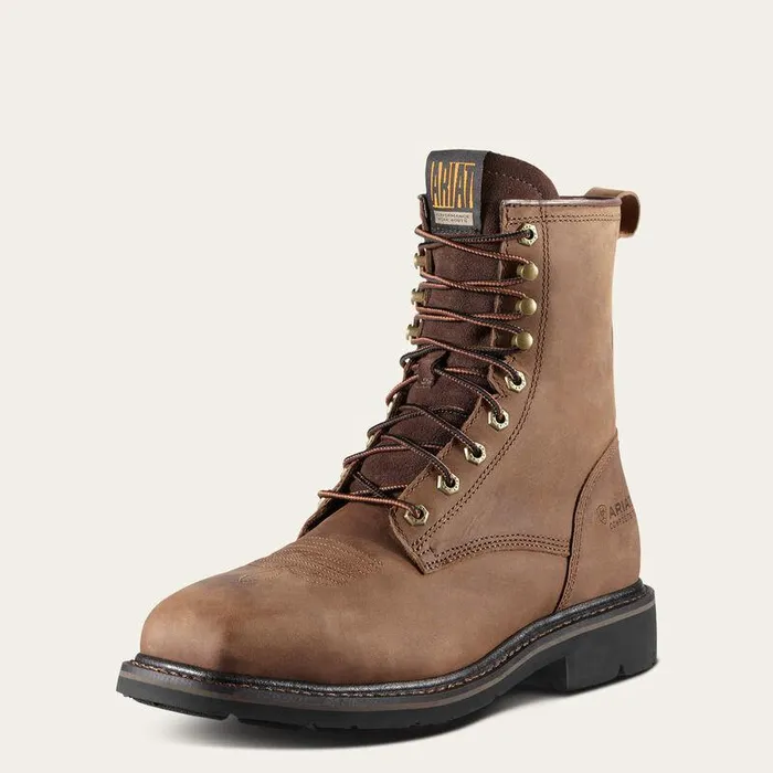 Men Work Boots Ariat Cascade 8quot Wide Square Toe Steel Toe Work Boot Alamo Brown