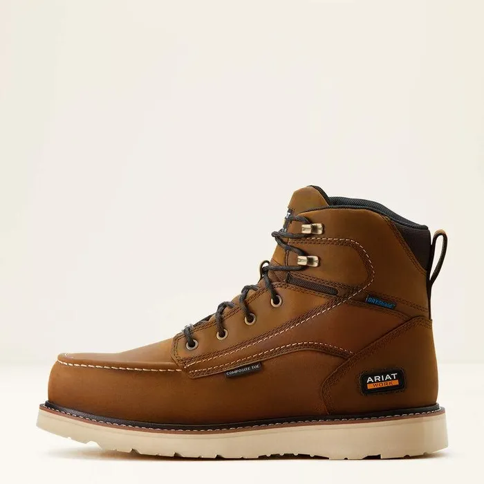 Men Work Boots Ariat Rebar Wedge Moc Toe 6quot Waterproof Composite Toe Work Boot Distressed Brown Men Work Boots Ariat Rebar Wedge Moc Toe 6quot Waterproof Composite Toe Work Boot Distressed Brown