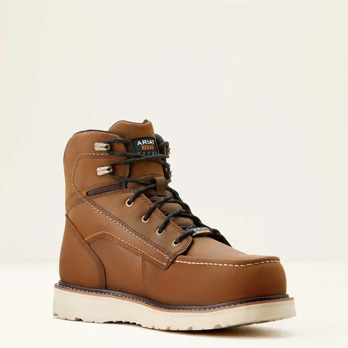 Men Work Boots Ariat Rebar Wedge Moc Toe 6quot Waterproof Composite Toe Work Boot Distressed Brown Men Work Boots Ariat Rebar Wedge Moc Toe 6quot Waterproof Composite Toe Work Boot Distressed Brown