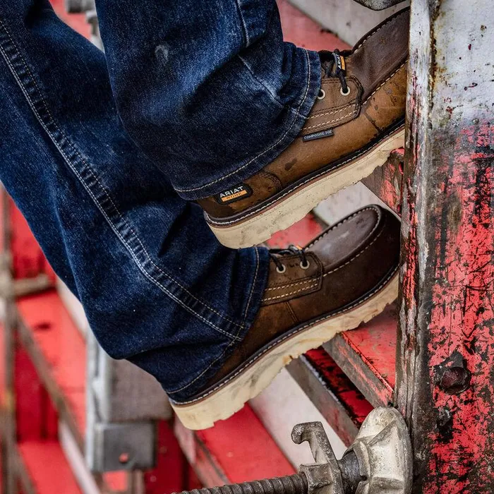 Men Work Boots Ariat Rebar Wedge Moc Toe 6quot Waterproof Composite Toe Work Boot Distressed Brown Men Work Boots Ariat Rebar Wedge Moc Toe 6quot Waterproof Composite Toe Work Boot Distressed Brown