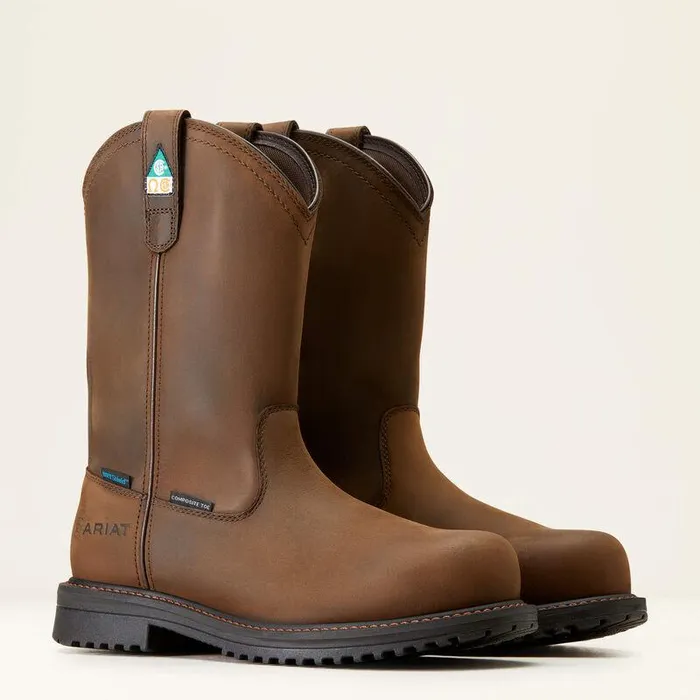 Men Work Boots Ariat RigTEK Waterproof Composite Toe Work Boot Oily Distressed Brown Men Work Boots Ariat RigTEK Waterproof Composite Toe Work Boot Oily Distressed Brown