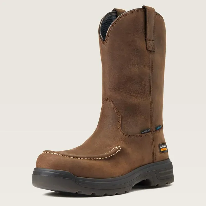 Men Work Boots Ariat Turbo Moc Toe Waterproof Carbon Toe Work Boot Mocha
