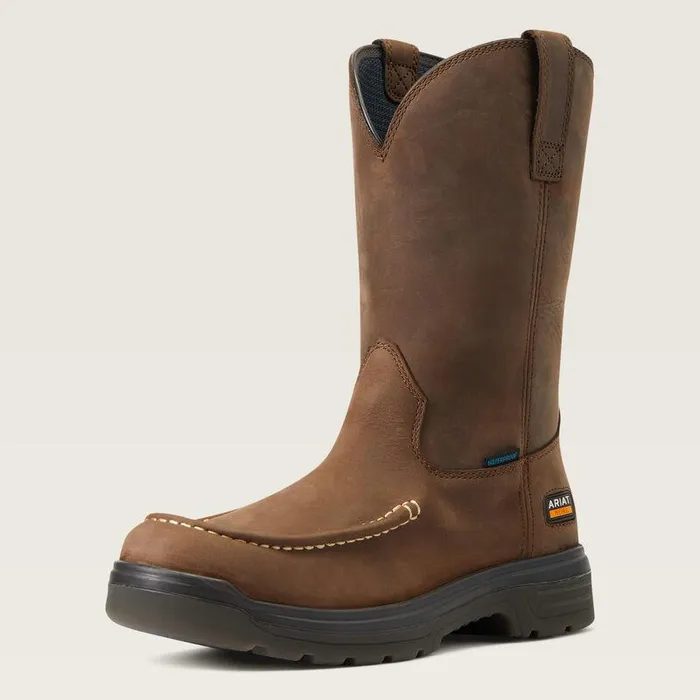 Men Work Boots Ariat Turbo Moc Toe Waterproof Work Boot Mocha