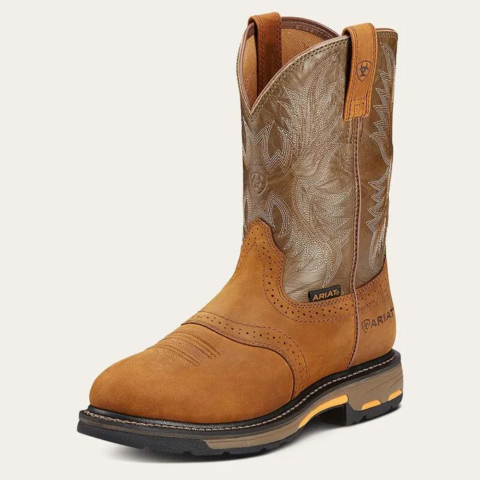 Men Work Boots Ariat WorkHog Pullon Work Boot Aged Bark