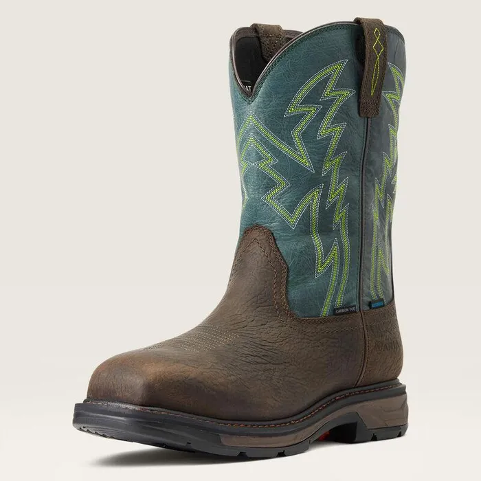 Men Work Boots Ariat WorkHog XT BOA Waterproof Carbon Toe Work Boot Bruin Brown