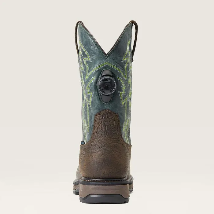 Men Work Boots Ariat WorkHog XT BOA Waterproof Carbon Toe Work Boot Bruin Brown