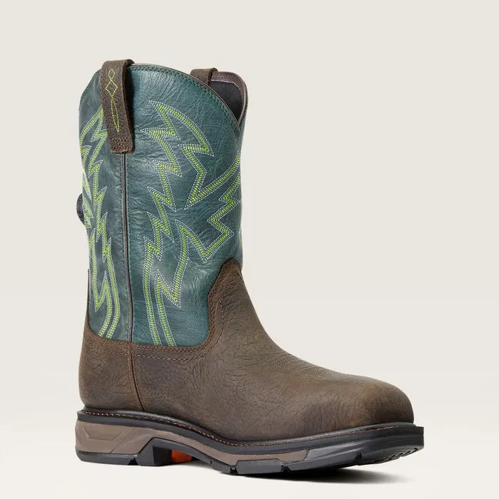 Men Work Boots Ariat WorkHog XT BOA Waterproof Carbon Toe Work Boot Bruin Brown