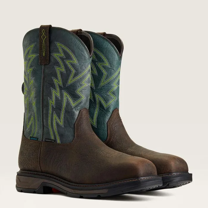 Men Work Boots Ariat WorkHog XT BOA Waterproof Carbon Toe Work Boot Bruin Brown