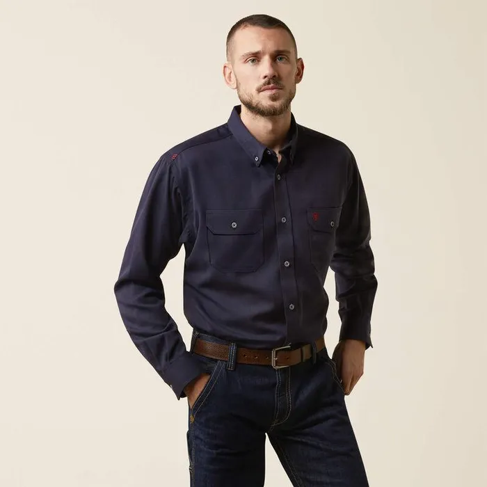 Men Workwear Ariat FR Air Inherent Work Shirt Navy Heather
