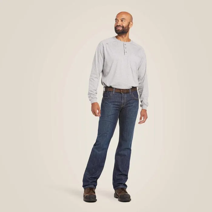 Men Workwear Ariat FR M5 Straight Basic Stackable Straight Leg Jean Shale