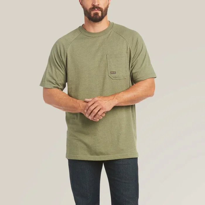 Men Workwear Ariat Rebar Cotton Strong TShirt Sageheather