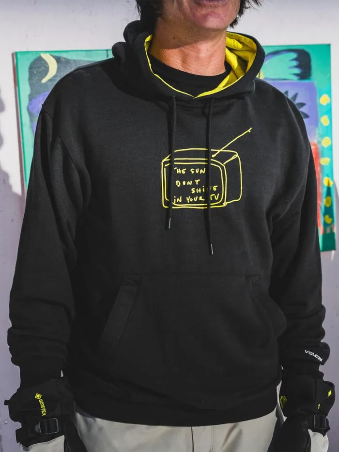 Mens Hoodies and Sweatshirts Volcom DI Fleece Pullover 8211 Black