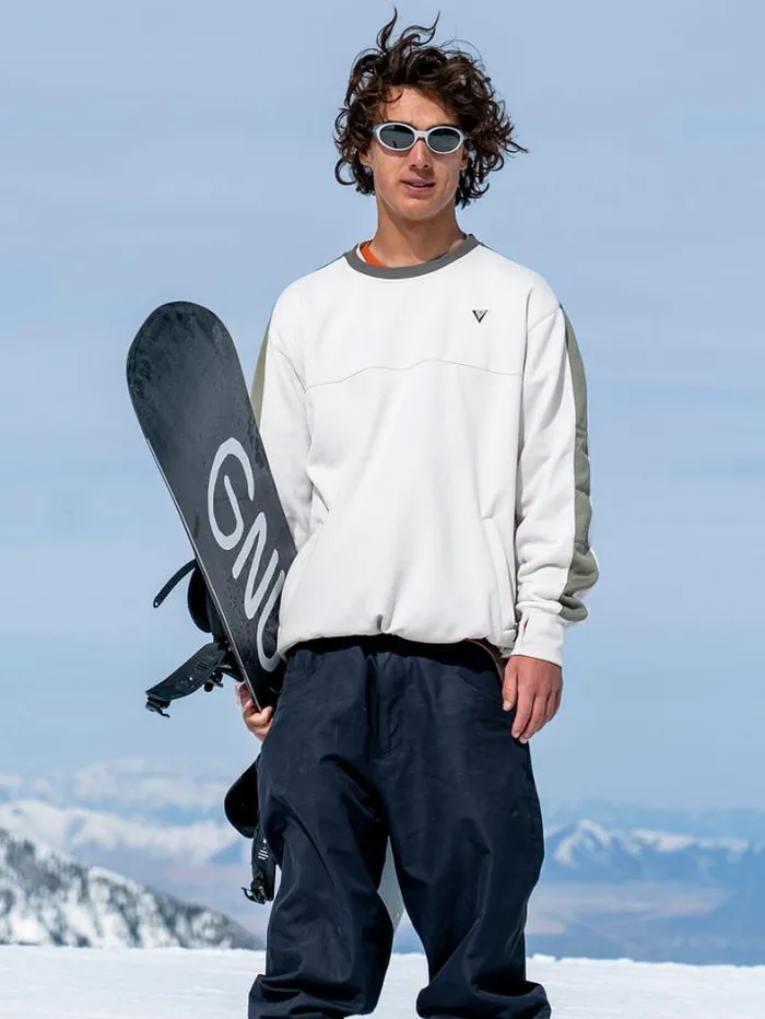 Mens Hoodies and Sweatshirts Volcom Hydro Riding Crew Pullover 8211 Ice