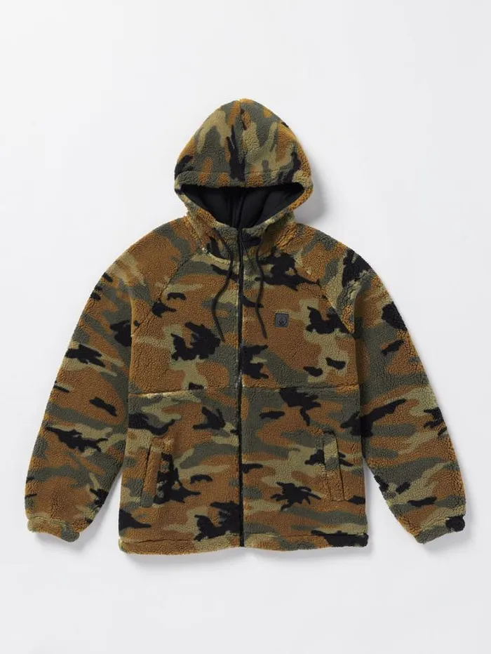 Mens Jackets Volcom Arstone Zip Fleece Jacket 8211 Camouflage