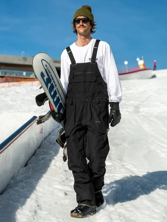 Mens Pants Volcom Roan Bib Overalls 8211 Black