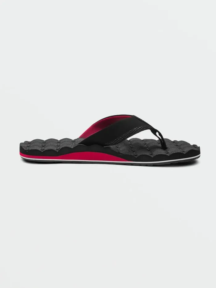 Mens Sandals Volcom Recliner Sandals 8211 Ribbon Red