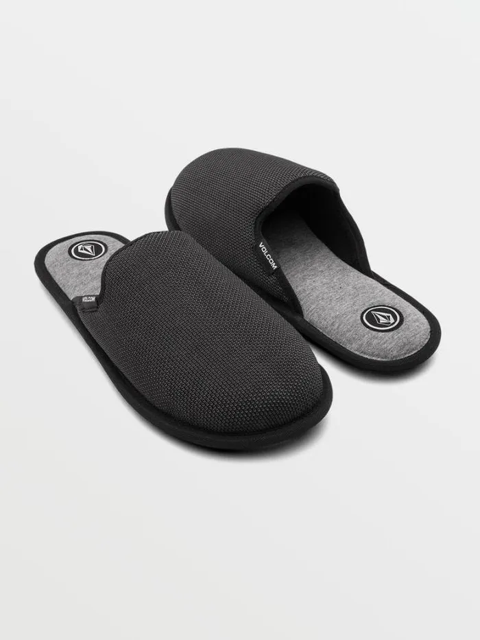 Mens Slippers Volcom Stoney Motel Slip Sandals 8211 Black Grey