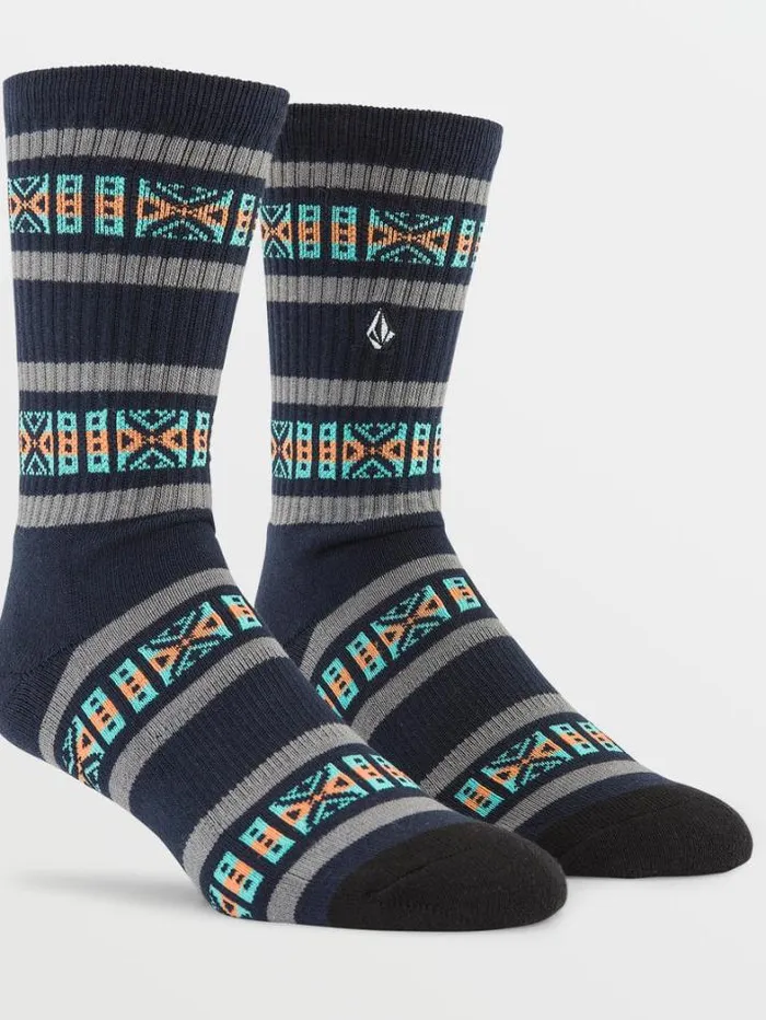Mens Socks Volcom Dosage Stripe Socks 8211 Navy