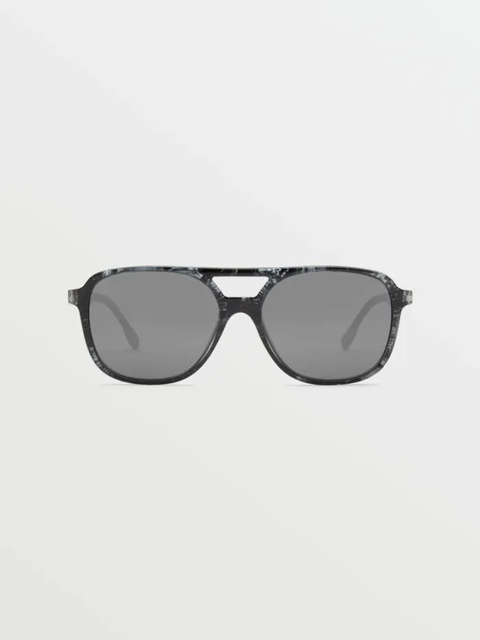 MensWomens Sunglasses Volcom New Future Sunglasses 8211 Gloss MarbleSilver Mirror