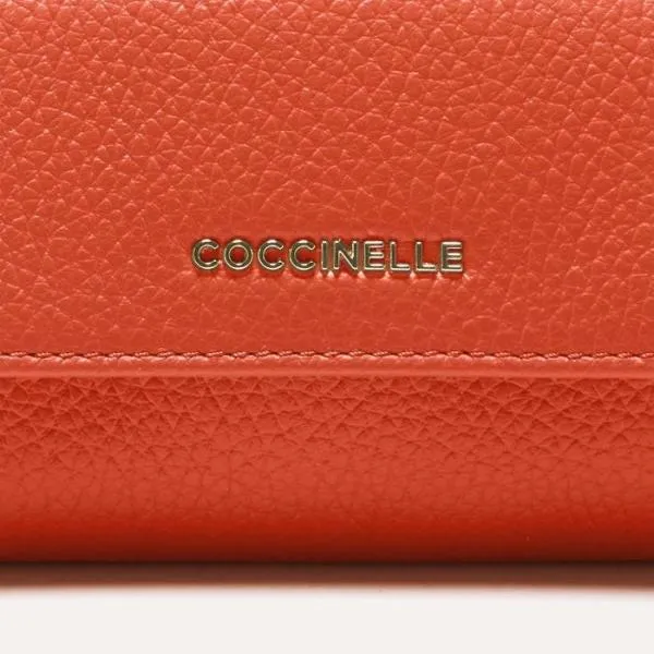 Metallic Soft Grenadine Red Women Coccinelle Wallets and Small Leather Goods