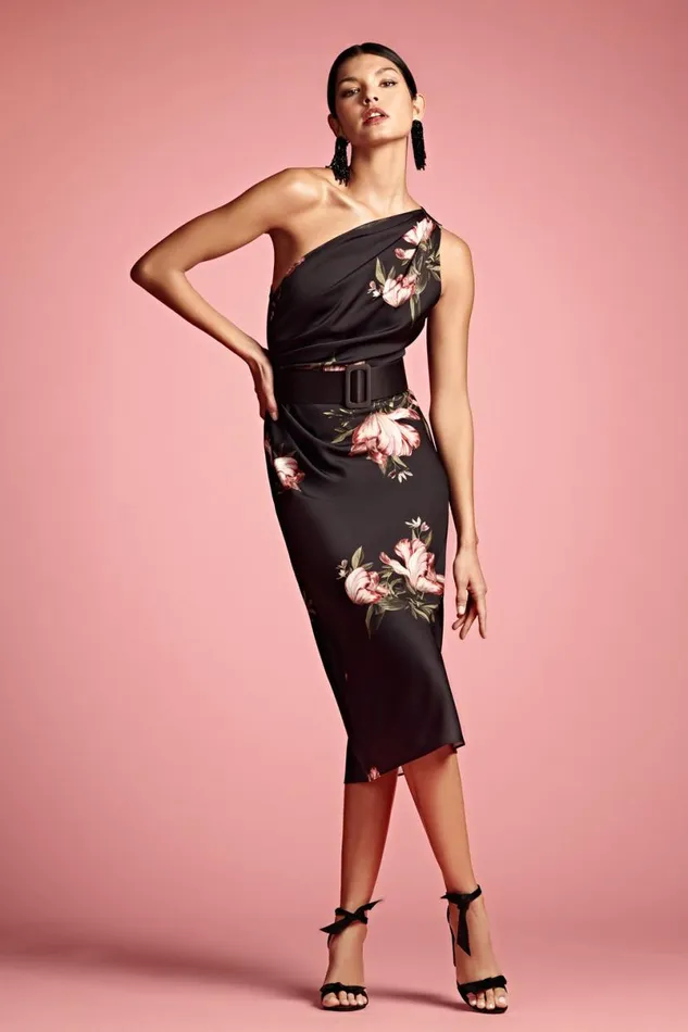Midi Women Sachin and Babi Carmen Dress 8211 Noir Blossom