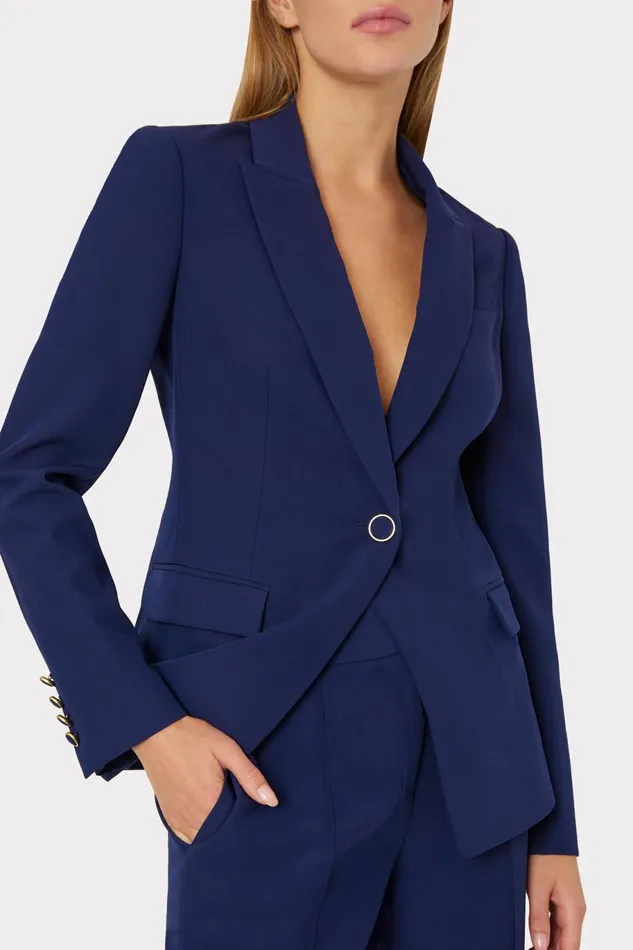 Milly Avery Cady Blazer Navy Women Matching Sets