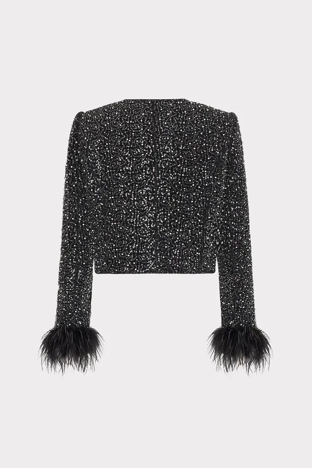 Milly Aya Beaded Tweed Jacket Black Women Matching Sets Milly Aya Beaded Tweed Jacket Black Women Matching Sets