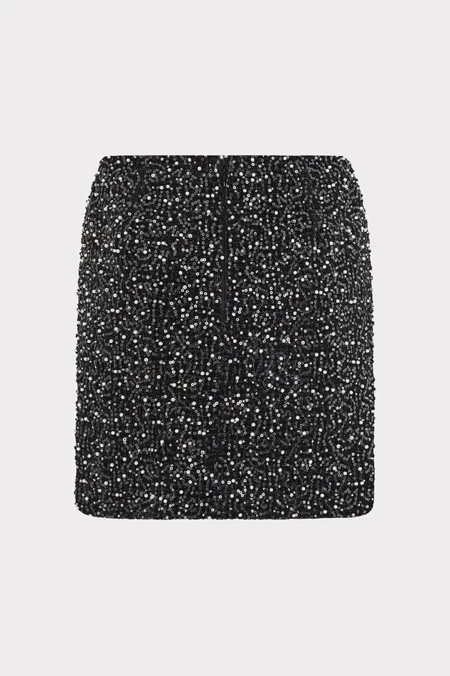 Milly Beaded Tweed Modern Mini Skirt Black Women Skirts Milly Beaded Tweed Modern Mini Skirt Black Women Skirts