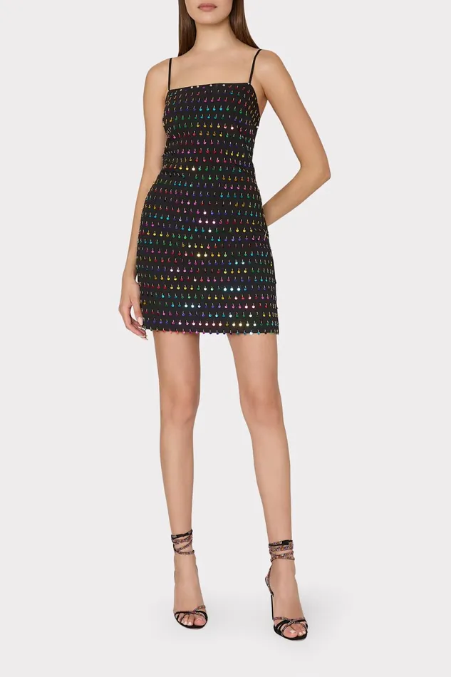 Milly Colette Beaded Sequin Mini Dress Blackrainbow Women Dresses Milly Colette Beaded Sequin Mini Dress Blackrainbow Women Dresses