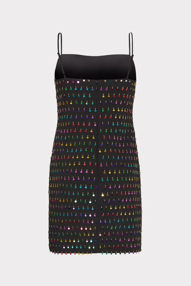 Milly Colette Beaded Sequin Mini Dress Blackrainbow Women Dresses Milly Colette Beaded Sequin Mini Dress Blackrainbow Women Dresses