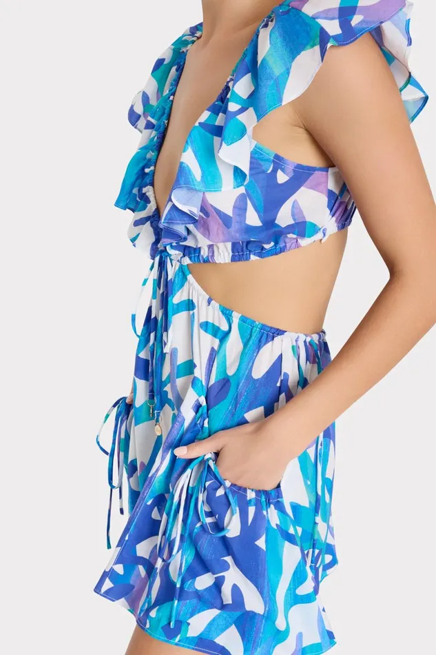 Milly Delilah Under The Sea CoverUp Dress Blue Multi Women CoverUps Milly Delilah Under The Sea CoverUp Dress Blue Multi Women CoverUps