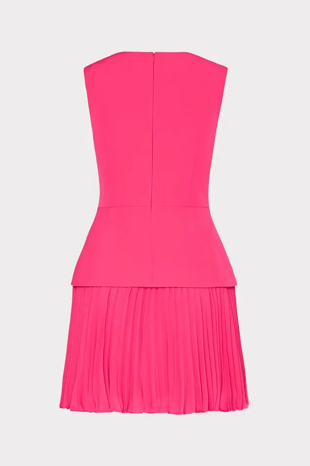 Milly Haddy Pleated Mini Dress Pink Women Dresses Milly Haddy Pleated Mini Dress Pink Women Dresses