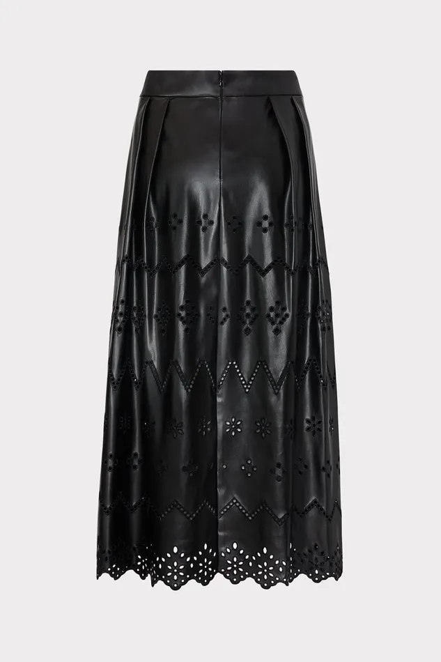Milly Jolene Eyelet Vegan Leather Skirt Black Women Skirts Milly Jolene Eyelet Vegan Leather Skirt Black Women Skirts