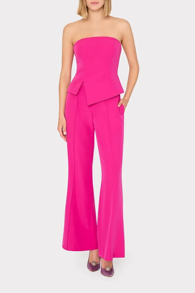 Milly Lana Cady Strapless Top Fuchsia Women Tops