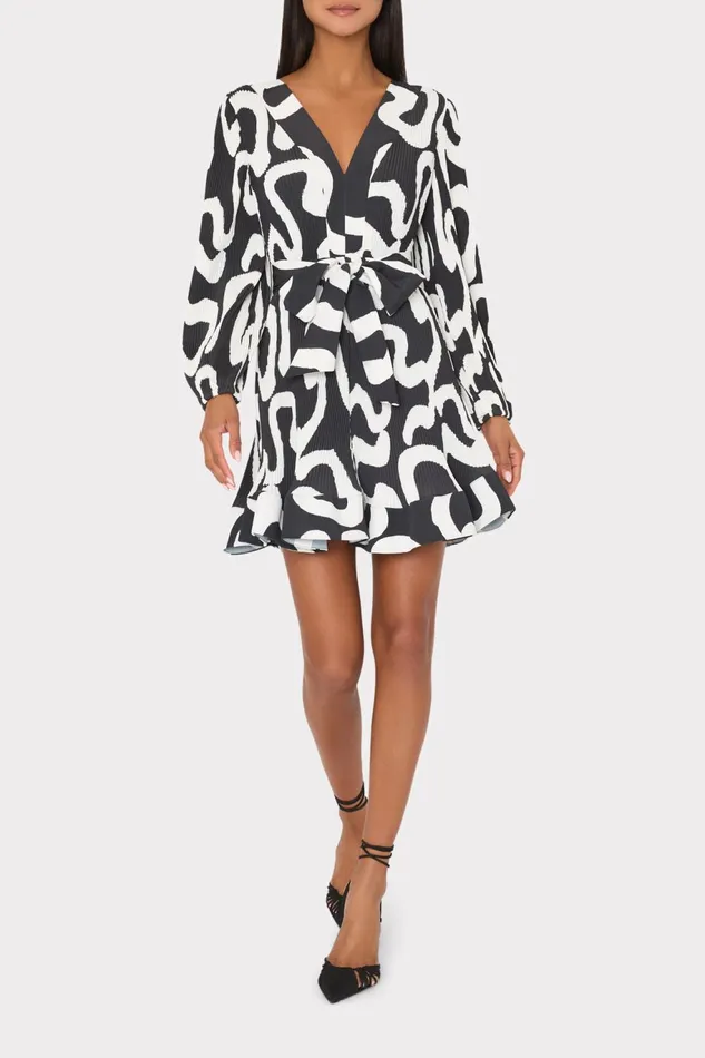 Milly Liv Ink Swirl Pleated Dress Blackwhite Women Dresses Milly Liv Ink Swirl Pleated Dress Blackwhite Women Dresses