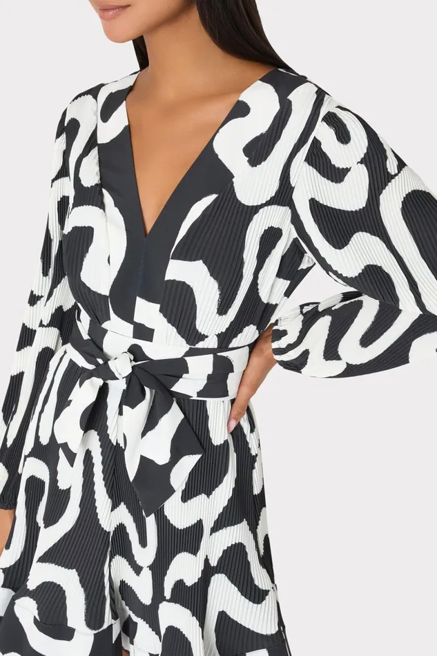 Milly Liv Ink Swirl Pleated Dress Blackwhite Women Dresses Milly Liv Ink Swirl Pleated Dress Blackwhite Women Dresses